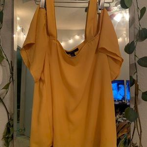 Yellow off the shoulders shirt